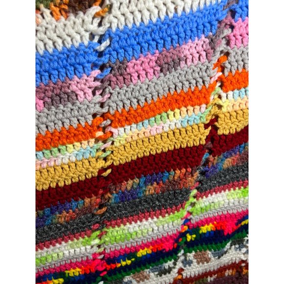 LARGE Handmade Knitted Blanket Afghan Bed Cover 134" (11 ft) x 62" Warm Gift - Picture 7 of 7